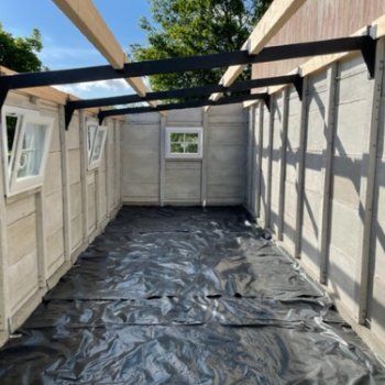 Abri de jardin en béton aspect bois 1 pente